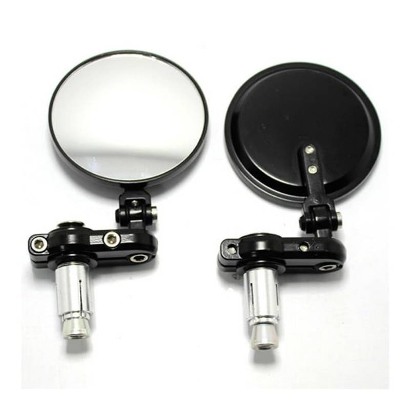 Motorrad Rückspiegel Für Nordson 22MM CNC Aluminium Motorrad Schwarz Runde Griff Bar End Rearview Außenspiegel Racer(Foldable) von KZYQDARS