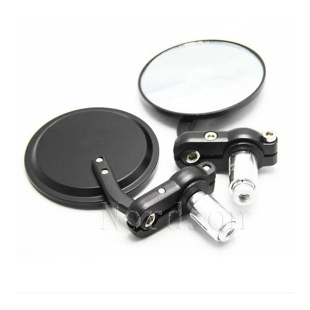 Motorrad Rückspiegel Für Nordson 22MM CNC Aluminium Motorrad Schwarz Runde Griff Bar End Rearview Außenspiegel Racer(Not foldable) von KZYQDARS