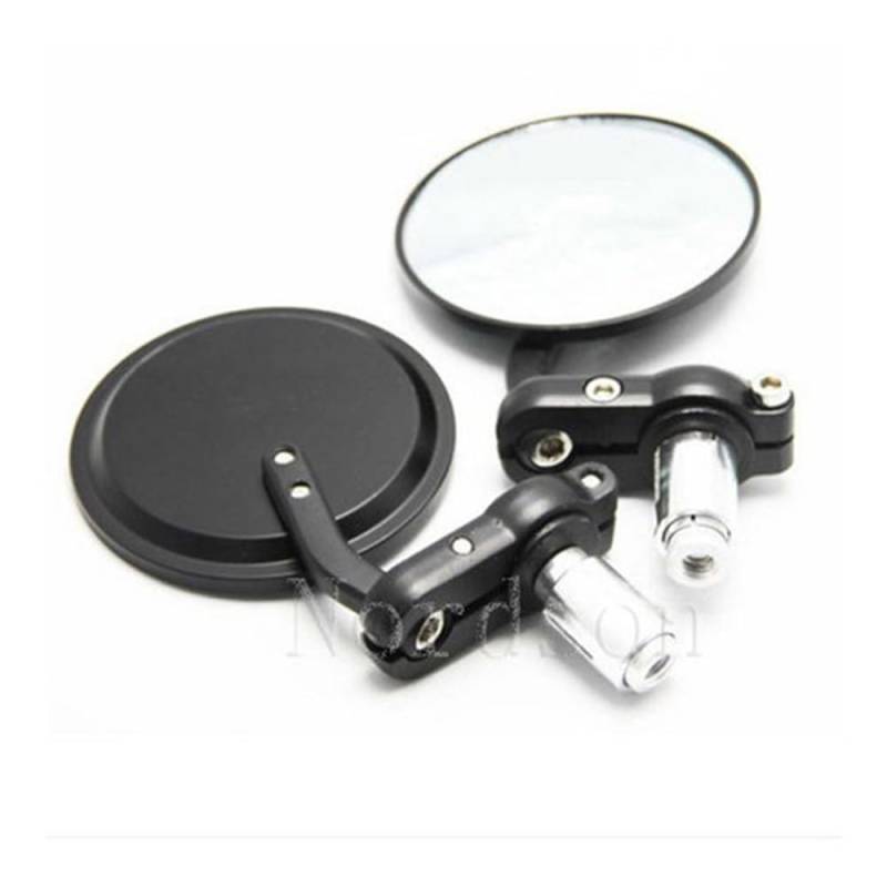 Motorrad Rückspiegel Für Nordson 22MM CNC Aluminium Motorrad Schwarz Runde Griff Bar End Rearview Außenspiegel Racer(Not foldable) von KZYQDARS
