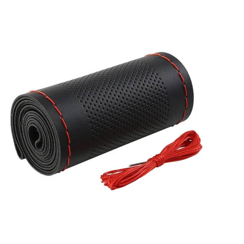 Auto Lenkradabdeckung 38 cm Lenkradbezüge Aus Mikrofaser-Ledergeflecht Am Lenkrad des Autoinnenraums(Red1) von KZZYPJ