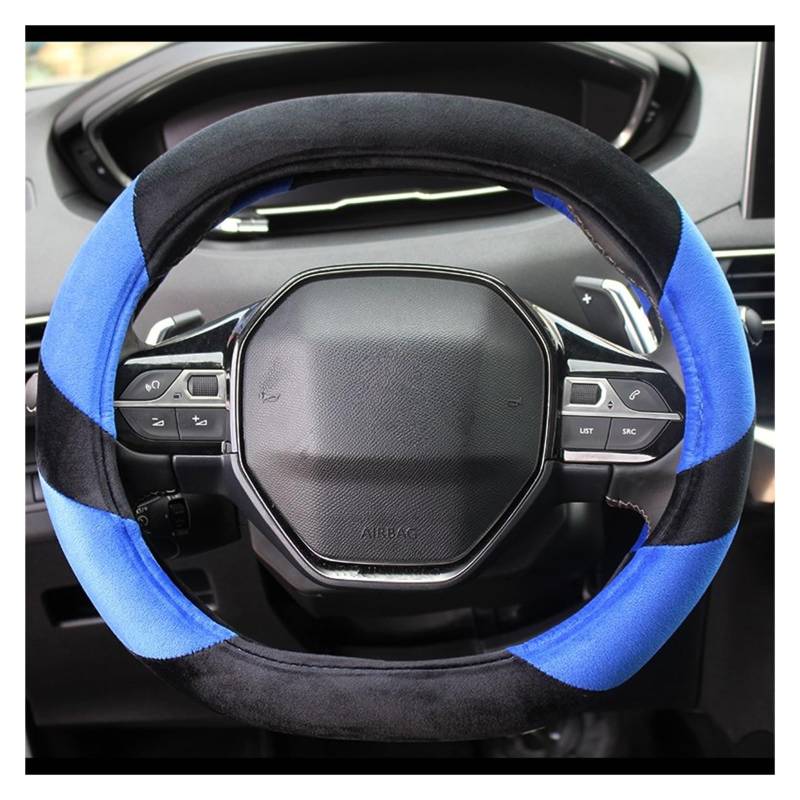Auto Lenkradabdeckung Auto Lenkrad Abdeckung Innen Coche Für Peugeot 2008 2019 2020 Für E2008 2020(Blue) von KZZYPJ