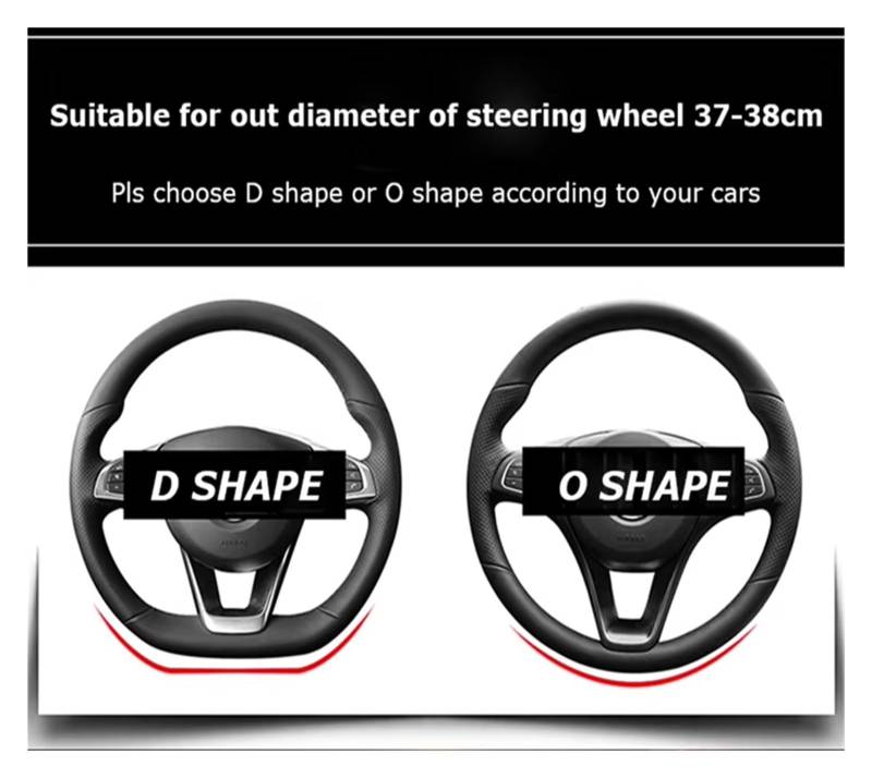 Auto Lenkradabdeckung Auto-Lenkradabdeckung Aus Kohlefaser Für VW Für Golf 7 2015 Für Polo Für JATTA Für Passat Für Tiguan(Type A O Shape) von KZZYPJ