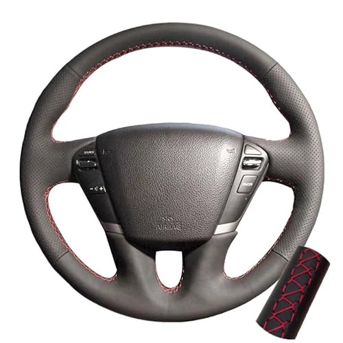 Auto Lenkradabdeckung Auto-Lenkradabdeckung rutschfest Geflochten Für Den Autoinnenraum Für Nissan Für Teana Für Murano Für Z51 Für Elgrand Für Quest 2011(Red Thread) von KZZYPJ