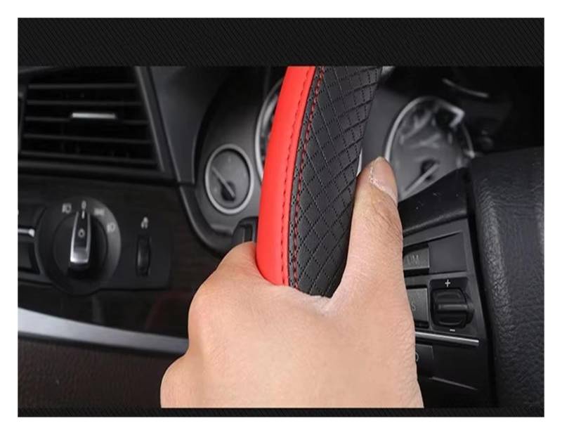 Auto Lenkradabdeckung Auto-Lenkradbezug Universell 37–38 cm Lenkradbezug Aus PU-Leder rutschfest Atmungsaktiv Für Den Innenbereich(Black) von KZZYPJ