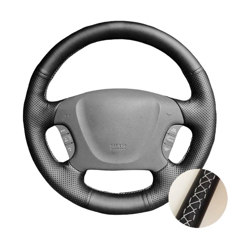 Auto Lenkradabdeckung Autolenkrad Handgenähte Lederabdeckung Geflochtenes Lenkrad Für Kia Für Carnival Für Grand Für Carnival 2006-2014(Gray Thread) von KZZYPJ