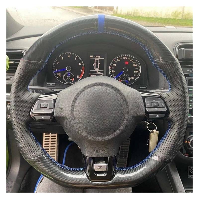 Auto Lenkradabdeckung Autolenkradabdeckung Aus Wildleder Für VW Für Golf 6 Für GTI Für MK6 Für Polo Für GTI Für Scirocco Für Passat Für CC Für Line 2010(Style 6) von KZZYPJ