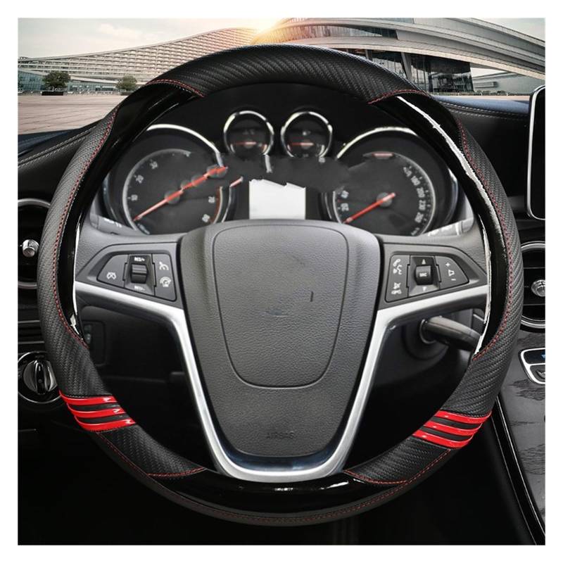 Auto Lenkradabdeckung Carbon Fiber Leder Auto Lenkrad Abdeckung Für Opel Für Insignia 2008 2009 2010 2011 2012 2013(Black) von KZZYPJ