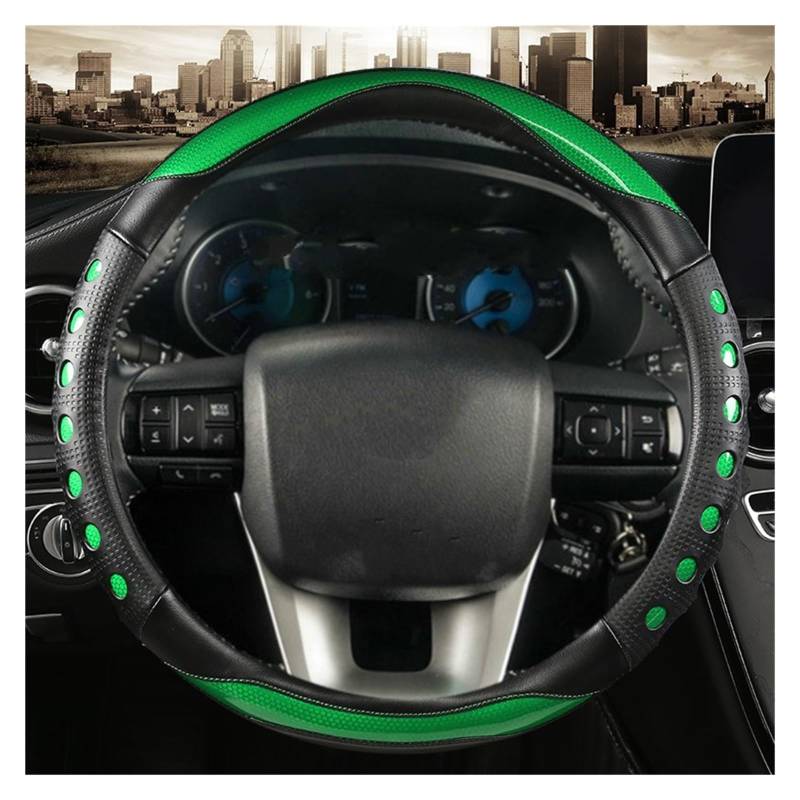 Auto Lenkradabdeckung Carbon Fiber Leder Auto Lenkrad Abdeckung Für Toyota Für Fortuner 2016 2017 2018 2019 2020 2021(Green) von KZZYPJ