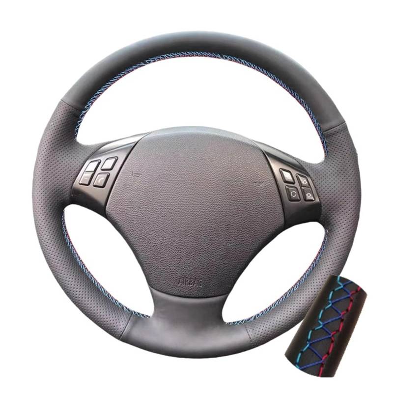 Auto Lenkradabdeckung Für 3er Für E90 Für E91 2005-2011 Für X1 Für E84 2010-2013 Handgenähte Leder-Lenkradabdeckung(Tricolor Thread) von KZZYPJ