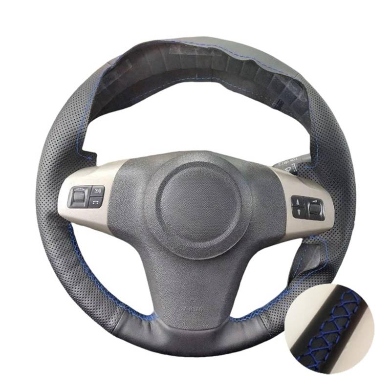 Auto Lenkradabdeckung Für Chevrolet Für Niva 2009 2010 2011 2012 2013 2014 2015 2016 2017 Auto Lenkradbezug PU Leder Handgenäht(Blue Thread) von KZZYPJ