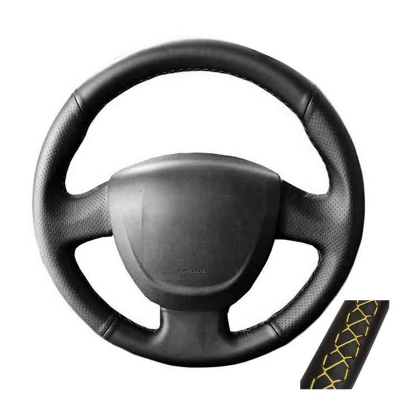 Auto Lenkradabdeckung Für Lada Für Granta 2011 2012 2013 2014 2015 2016 2017 2018 Auto-Lenkradabdeckung Individuelles Rutschfestes Mikrofaserleder(Yellow Thread) von KZZYPJ