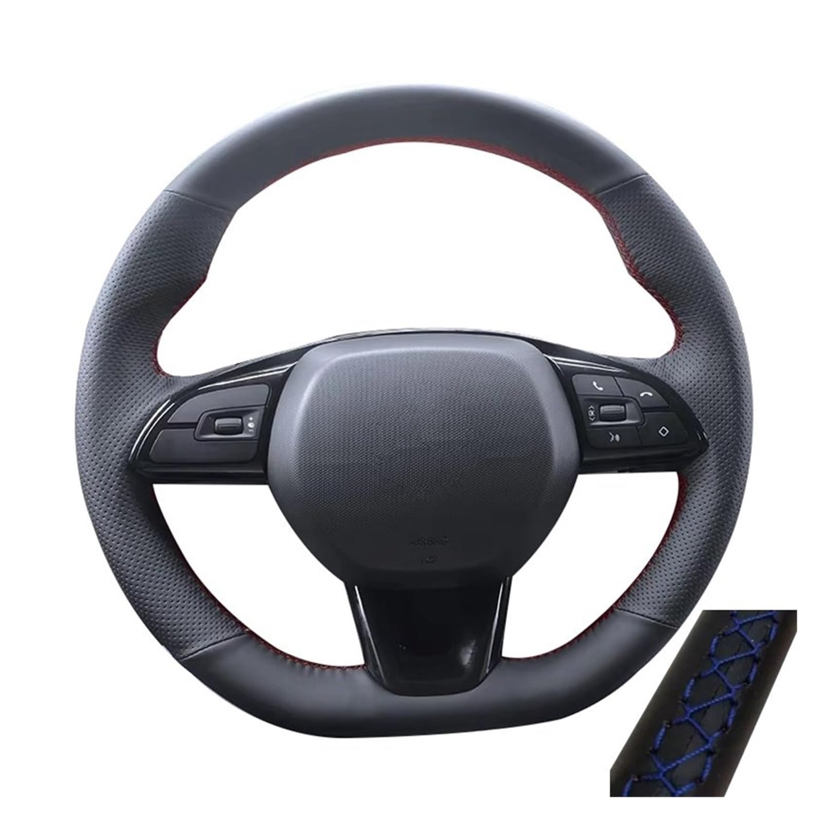 Auto Lenkradabdeckung Für Leapmotor Für C01 Für S01 Für C11 Für T03 Handgenähte Lenkradabdeckung Aus Mikrofaserleder(Blue Thread) von KZZYPJ