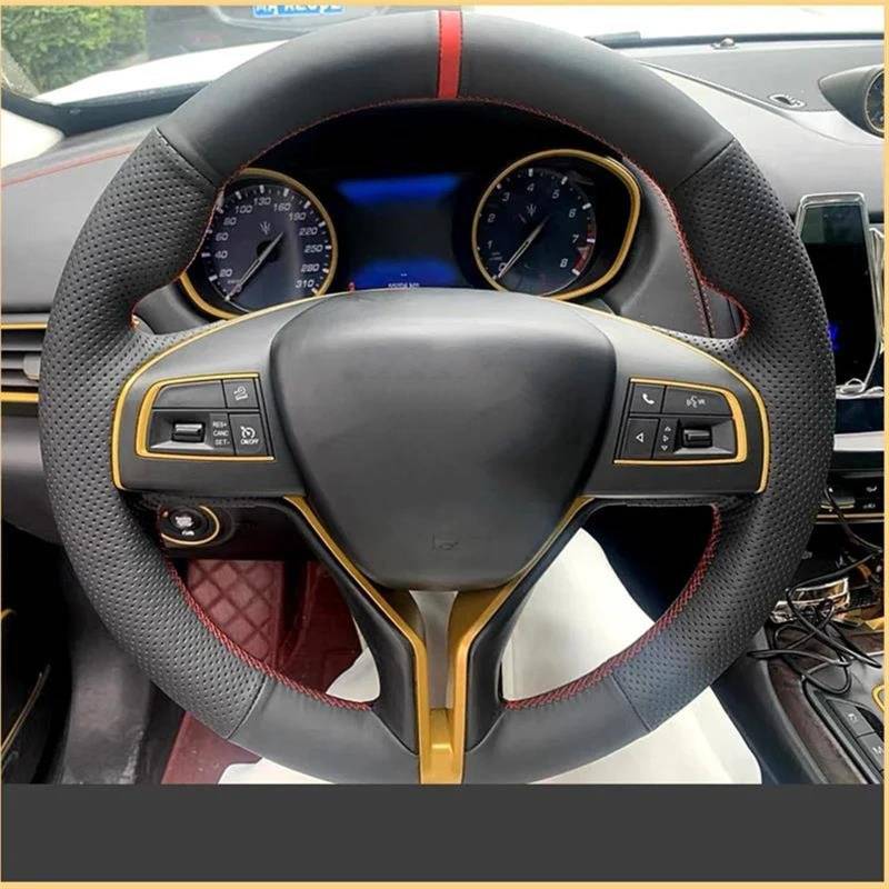 Auto Lenkradabdeckung Für Maserati Für Ghibli Für Levante Für Quattroporte Leder Handgenähte Autolenkradabdeckung(1) von KZZYPJ
