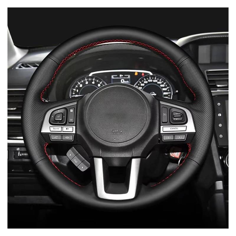 Auto Lenkradabdeckung Für Subaru Für Legacy Für XV 2015-2017 Für Outback 2014-2017 Für Forester 2015-2018 Autolenkradabdeckung Leder(Black Thread) von KZZYPJ