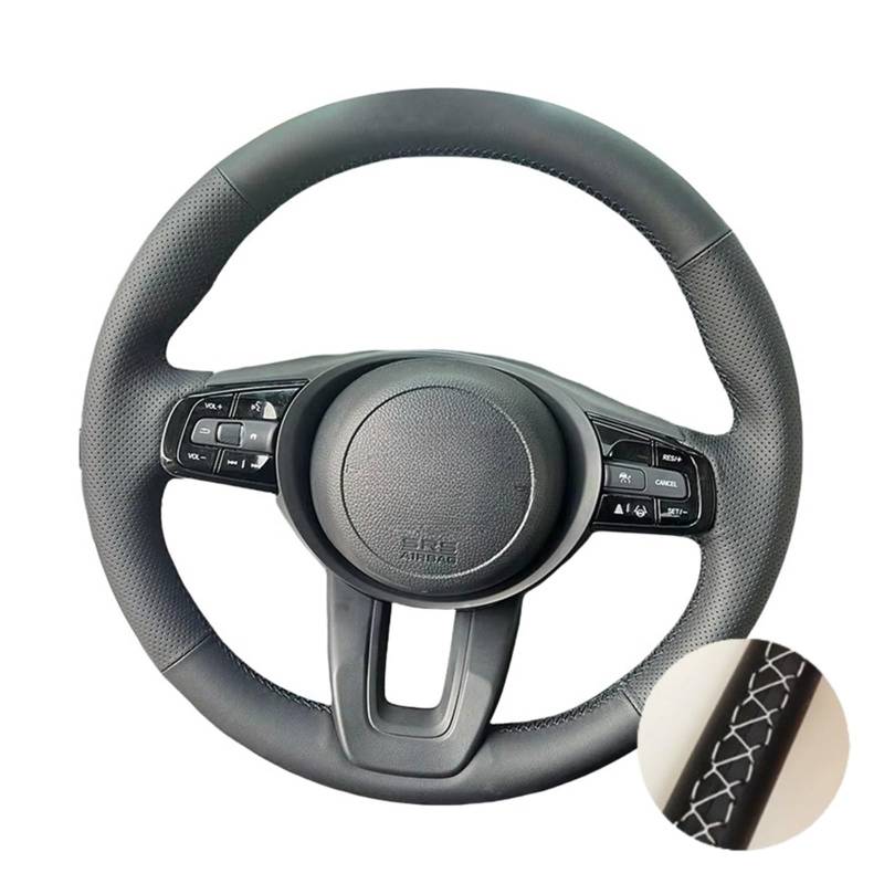 Auto Lenkradabdeckung Für Vezel Für XRV Für X-RV 2023 2024 Handgenähte Lenkradabdeckung Aus Mikrofaserleder(Gray Thread) von KZZYPJ