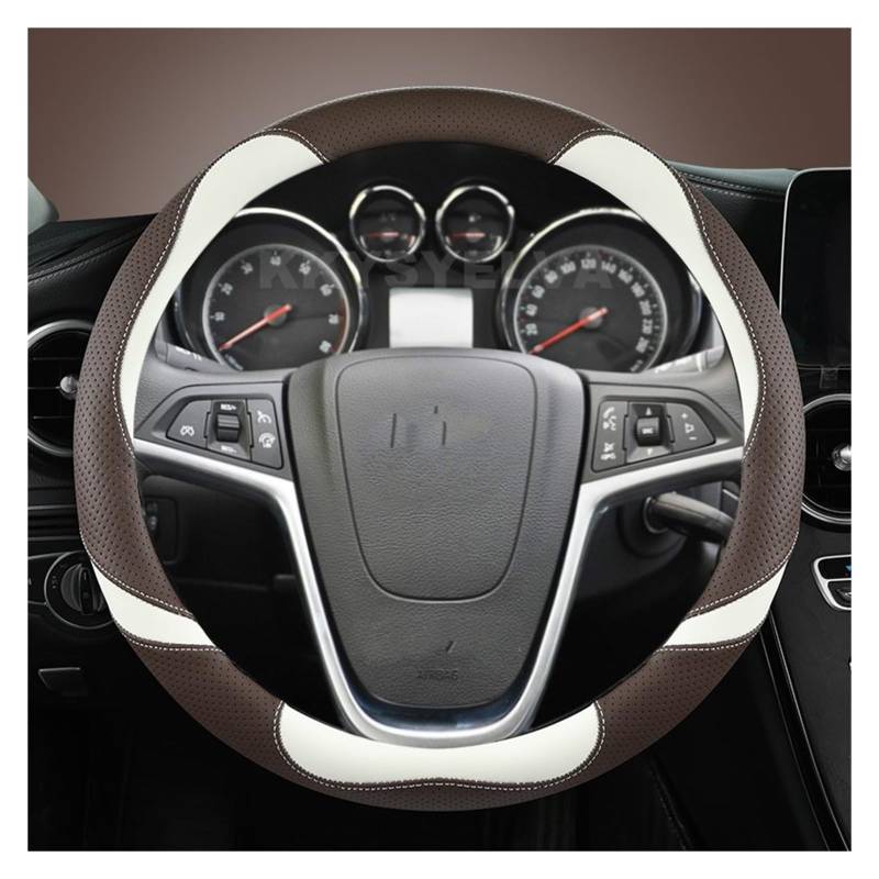 Auto Lenkradabdeckung Leder Auto Lenkrad Abdeckung Für Opel Für Mokka 2013 2014 2015 2016 Zubehör(Coffee) von KZZYPJ