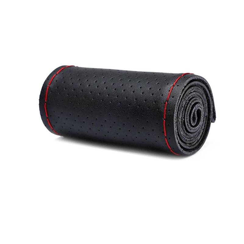 Auto Lenkradabdeckung Lederlenkradabdeckung 37-38cm Universal DIY Geflochtener Autolenkradschutz(with Hole Red) von KZZYPJ