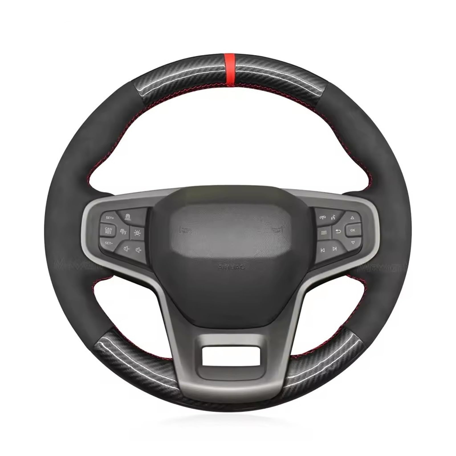 Auto Lenkradabdeckung Lenkradbezug Aus Mikrofaser-Leder Für Ford Für Bronco 2021 2022 2023 2024, Handgenähter Autobezug(Design 2) von KZZYPJ