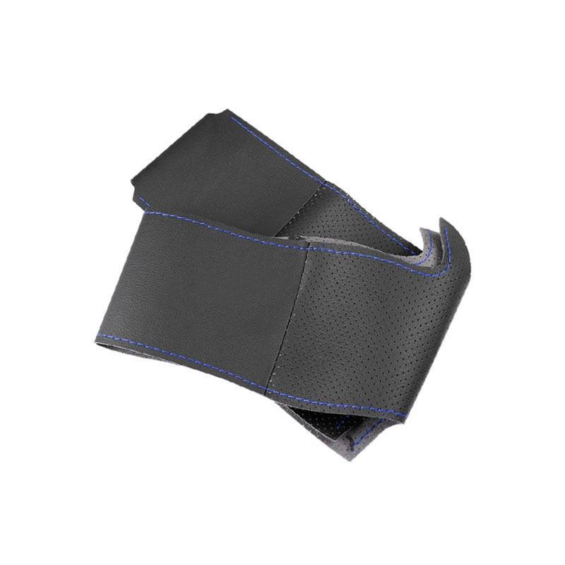 Auto-Lenkradbezug Auto-Innenlenkradabdeckung Mikrofaser-Lederbesatz Für Dacia Für Duster 2010–2016(Black-Blue line) von KZZYPJ