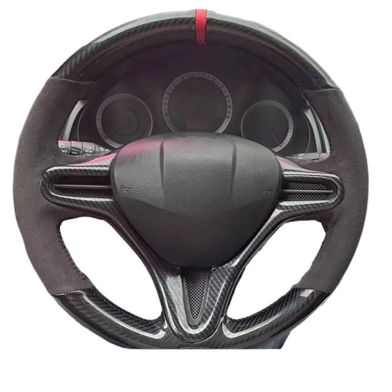 Auto-Lenkradbezug Auto Lenkrad Abdeckung Hand Nähen Carbon Faser Leder Für Civic Für Alte Für Civic 2006 2007 2008 2009 2010 2011(Yellow Thread) von KZZYPJ