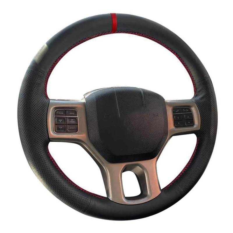 Auto-Lenkradbezug Auto Lenkrad Abdeckung Leder Lenkrad Für Dodge Für RAM 1500 Für Klassische 2012-2023 Für RAM 2500 3500 5500(Orange Thread) von KZZYPJ