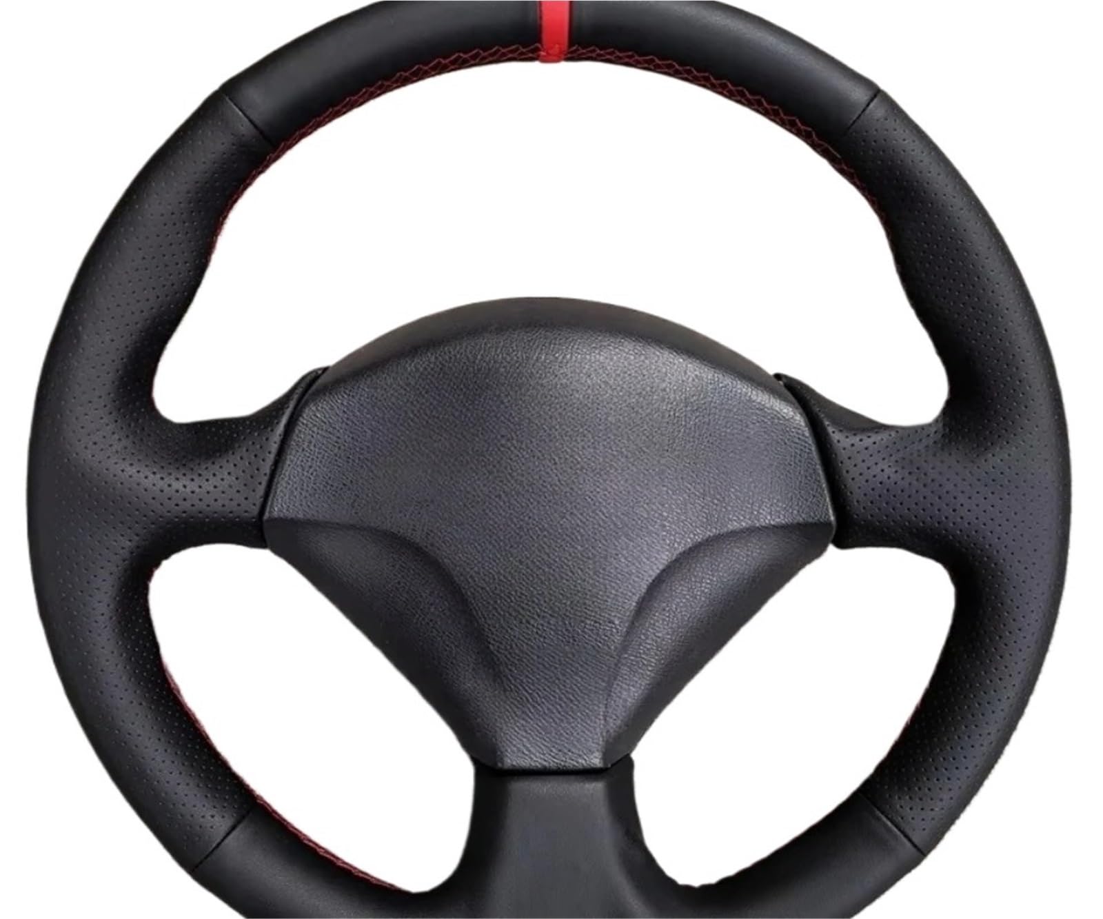 Auto-Lenkradbezug Auto-Lenkradabdeckung Aus Schwarzem Leder Für S2000 2000–2008 Für Civic Für SI 2002–2004 Für Acura Für RSX Für Typ-S 2002 2003 2004 2005 2006(Black Thread) von KZZYPJ
