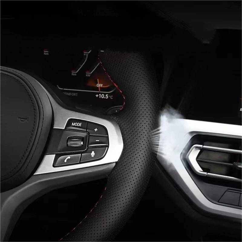 Auto-Lenkradbezug Auto-Lenkradbezug Aus Leder Autozubehör Für Civic 9 2012 2013 2014 2015(Light Blue Thread) von KZZYPJ