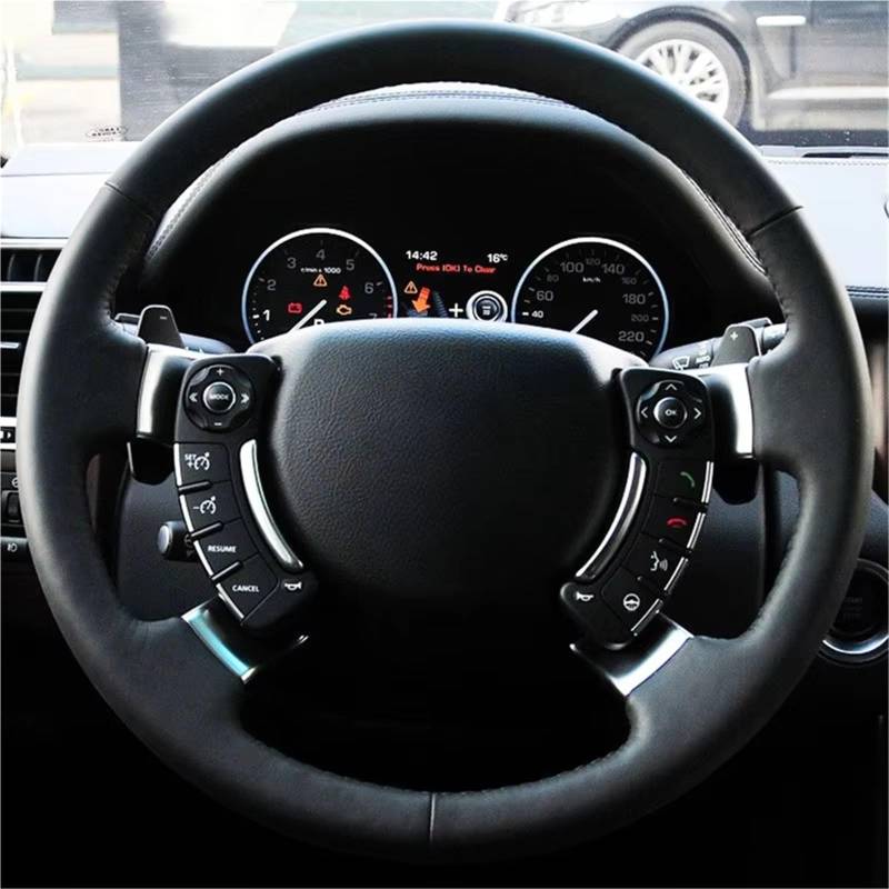 Auto-Lenkradbezug Auto-Lenkradbezug Geflochten Bequem Handgenäht Wildleder Für Land Für Rover Für Range Für Rover 2003–2006 2007 2008 2009 2010 2011 2012(Black Thread) von KZZYPJ