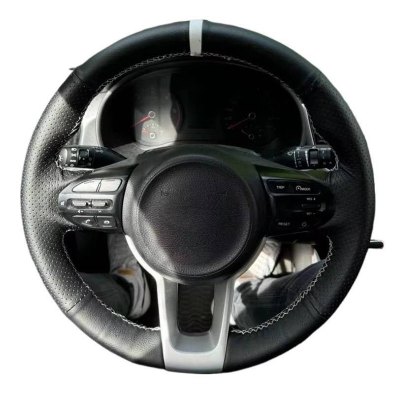 Auto-Lenkradbezug Auto-Lenkradbezug Künstliches Leder Lenkradgeflecht Für Kia Für Rio Für Rio5 Für K2 Für Picanto Für Morgen 2017–2020(3 Colors Thread) von KZZYPJ
