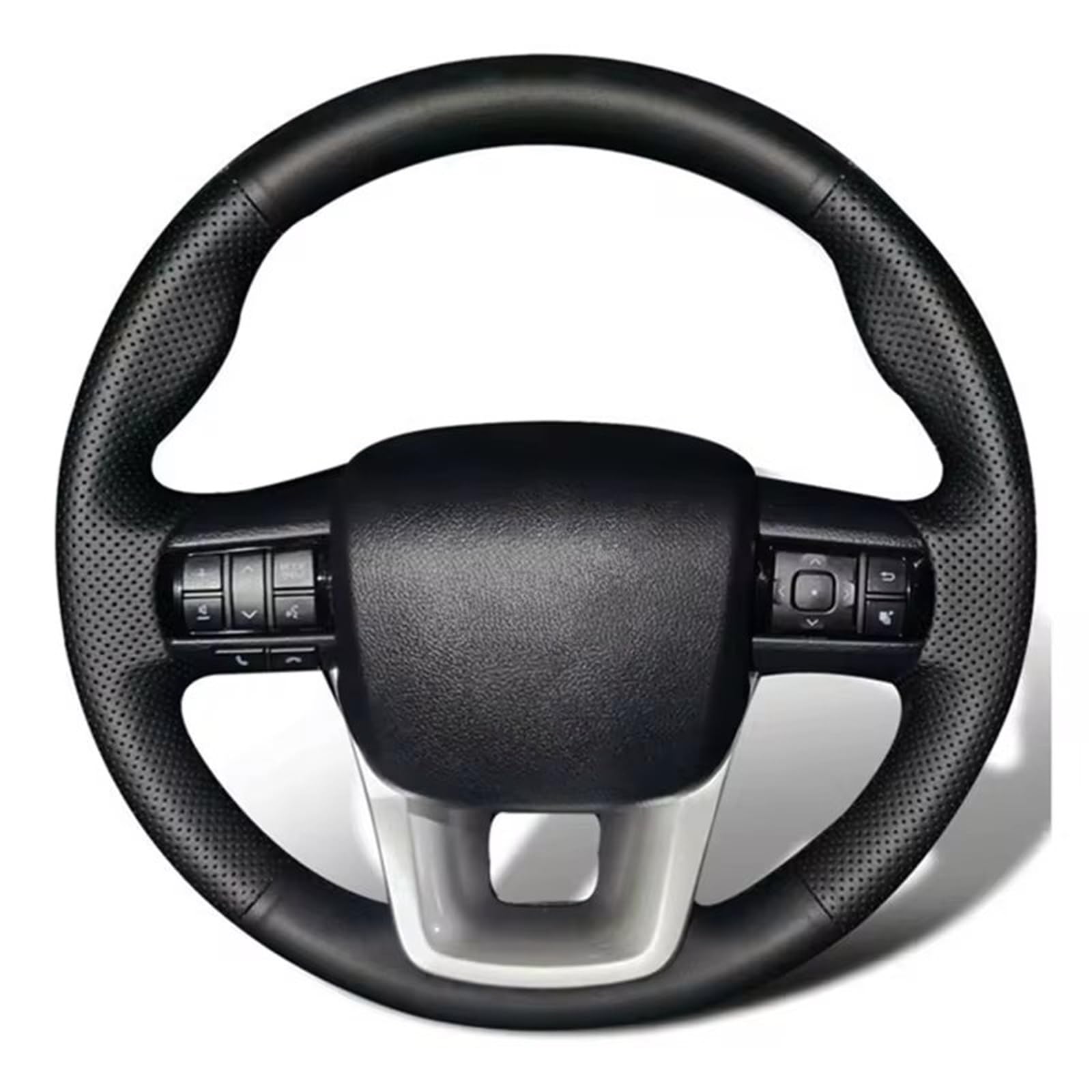 Auto-Lenkradbezug Auto-Lenkradbezug Kunstleder Lenkradbezug Auto-Innenraum Für Toyota Für Fortuner Für Hilux 2015–2017 2018 2019 2020 2021(Red Thread) von KZZYPJ