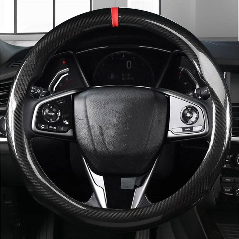 Auto-Lenkradbezug Carbon Fiber + Leder Auto Lenkrad Abdeckung Auto Zubehör Für Civic 2016 2017 2018 2019 2020 2021 2022(D) von KZZYPJ