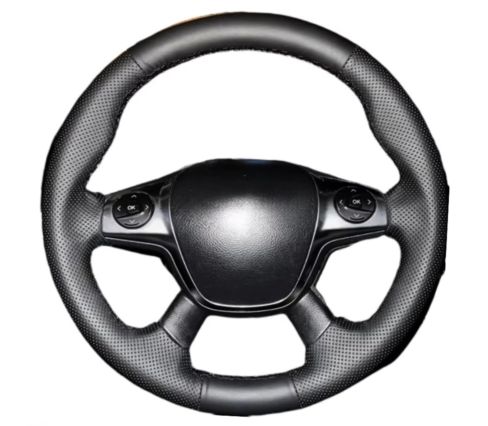 Auto-Lenkradbezug Geflochtenes Lenkrad, Handgenähtes Leder-Lenkradbezug Für Ford Für Focus 3 2012 Für C-MAX 2011 Für KUGA Für Escape 2013 2014 2015 2016(3 Colors Thread) von KZZYPJ