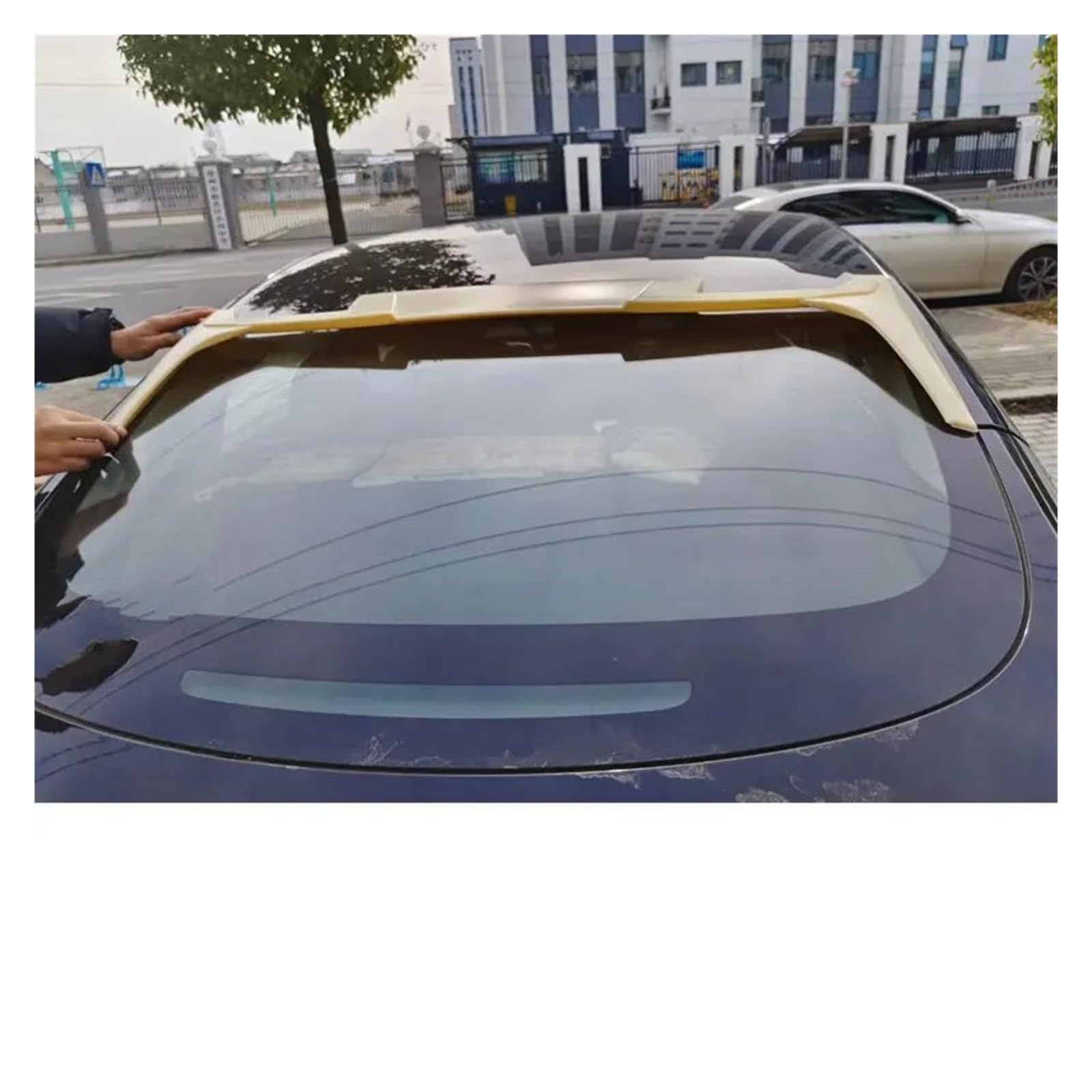 Heckspoiler Flügel Auto Dachflügel Für Tesla Für Modell Y 3 Spoiler Schwarz Carbon Oberfläche Schwanz Fin Dekoration Zubehör(3 Unpainted) von KZZYPJ
