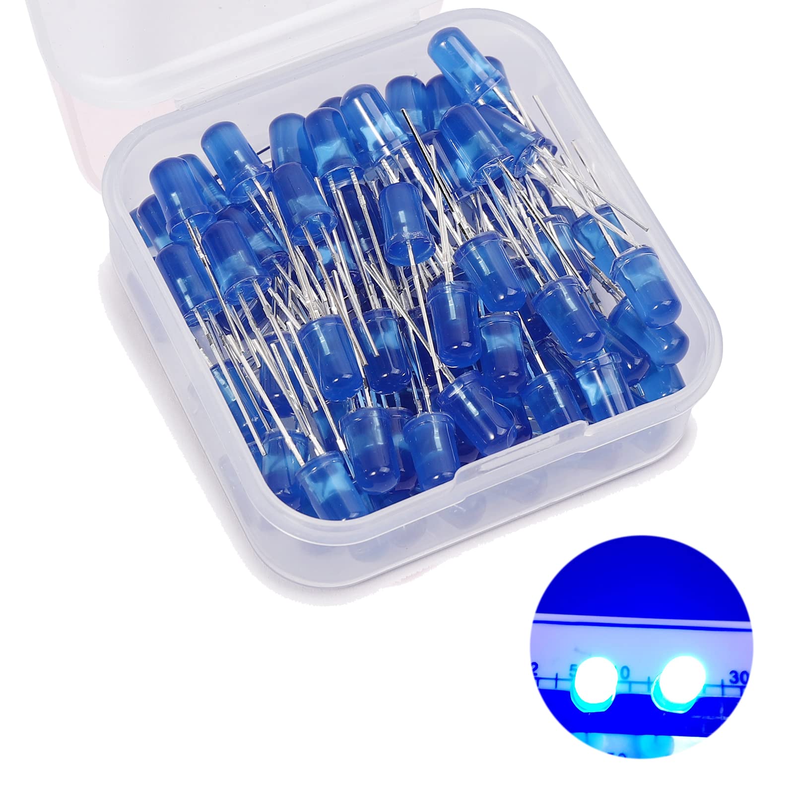 5mm LED Leuchtdiode, 80 Stück Blau LED Dioden, 5 mm LED Sortimentskits für Wissenschaftsprojekte, Schulen und Heimwerkerprojekte (5 mm 80 Stück) von Ka wah core