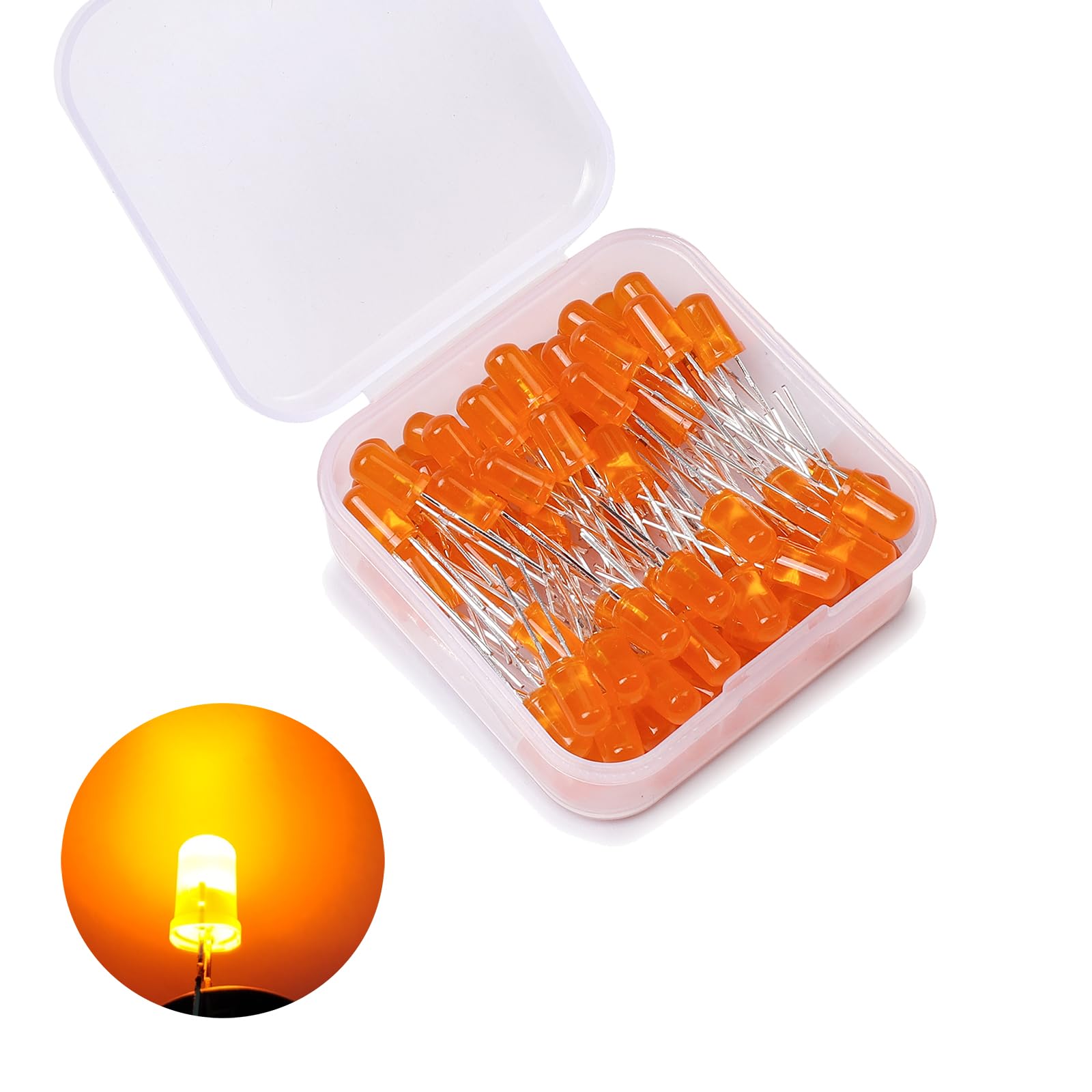 5mm LED Leuchtdiode, 80 Stück Orange LED Dioden, 5 mm LED Sortimentskits für Wissenschaftsprojekte, Schulen und Heimwerkerprojekte (5 mm 80 Stück) von Ka wah core