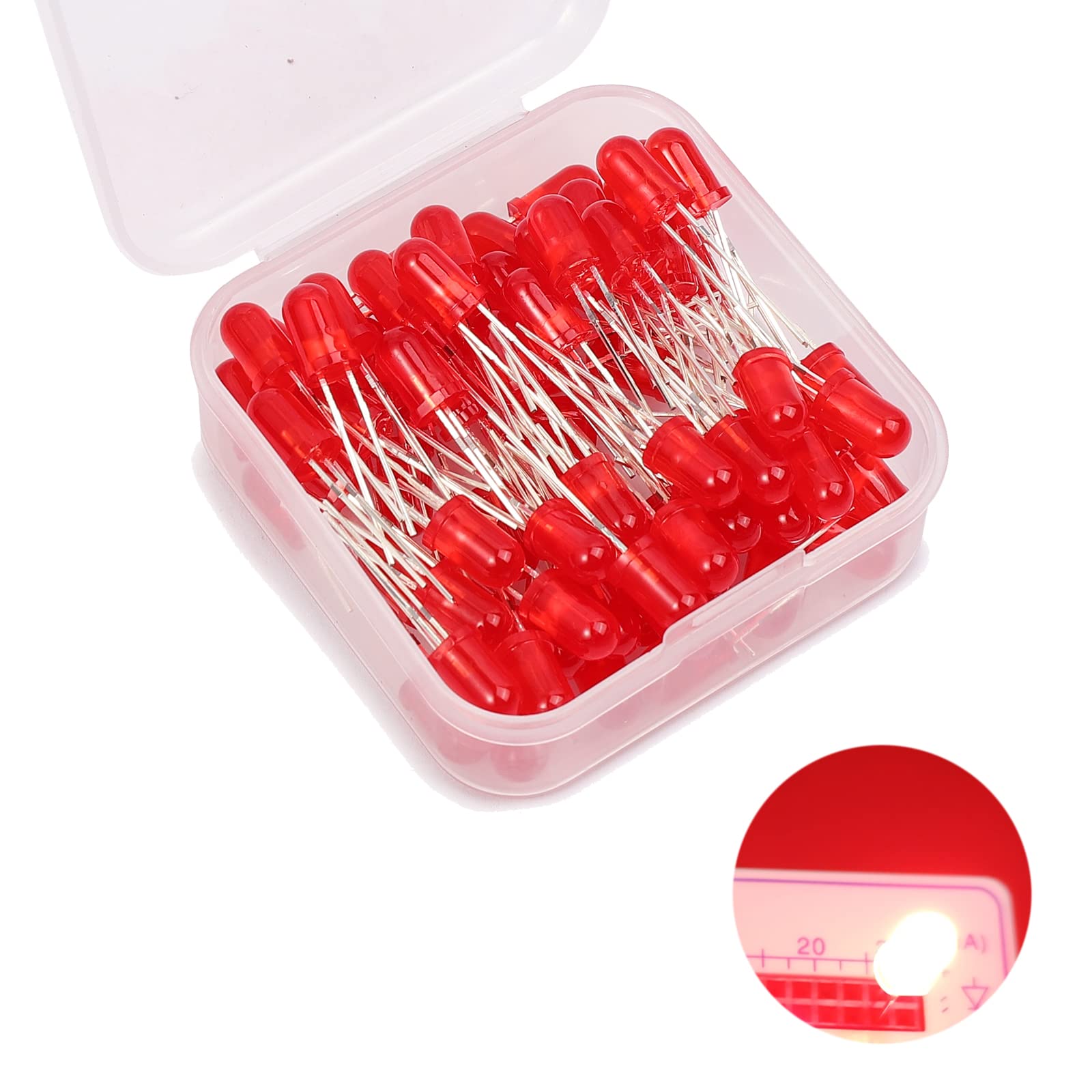5mm LED Leuchtdiode, 80 Stück Rot LED Dioden, 5 mm LED Sortimentskits für Wissenschaftsprojekte, Schulen und Heimwerkerprojekte (5 mm 80 Stück) von Ka wah core