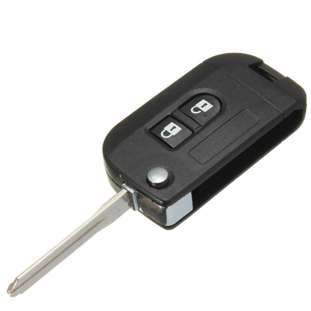 KATUR 1 2 Button Flip Schlüssel Fall Shell ungeschliffenem Schlüsselbart Upgrade für Nissan Micra Note Navara von KATUR