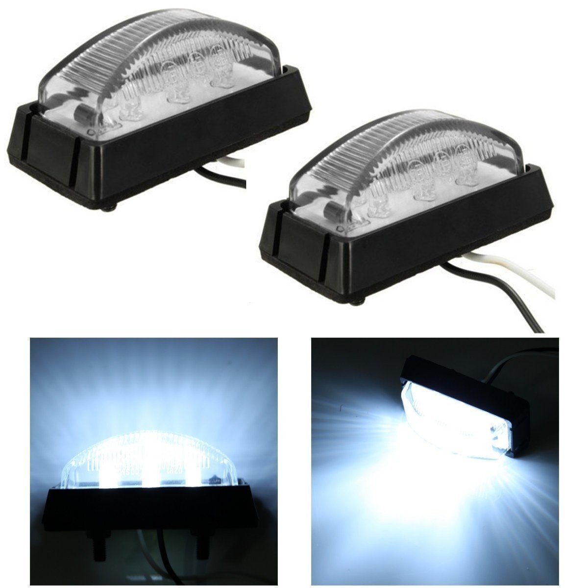 KATUR 2 x 6 LEDs, 12/24 V, weiße Front/Seitenmarkierungsleuchte von KATUR