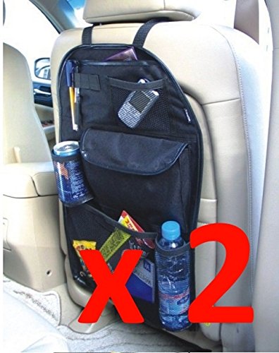 2 x Kabalo Universal Auto Rücksitztasche Organizer with mit Drinks- und Schirmhalter Holder & 7 separaten Staufächer. Höhe 55cm x Breite 36cm von Kabalo