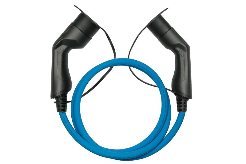 Kabelmeister E-Auto-Ladekabel Mode 3, Typ 2 Stecker an Buchse, 3-phasig, 32 A, 22 kW, blau, 10m von Kabelmeister