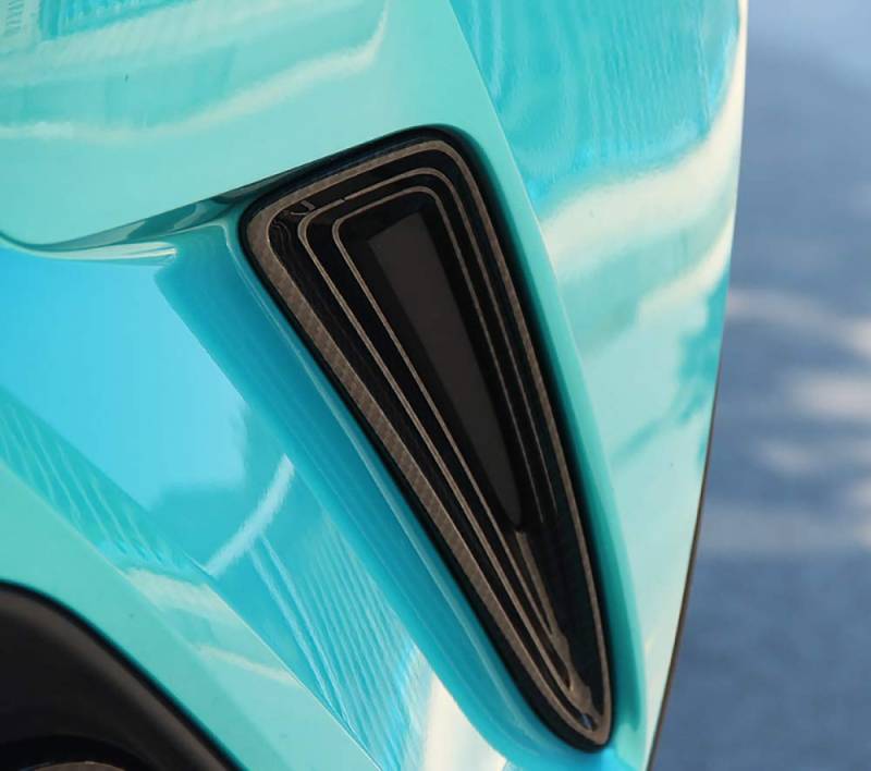 Kadore Abdeckung für Toyota C-HR CHR 2016 2017 Auto Frontstoßstange Seitengitter Nebelscheinwerfer Abdeckung Abdeckung schwarz ABS Carbonfaser Farbe 2 Stück von Kadore