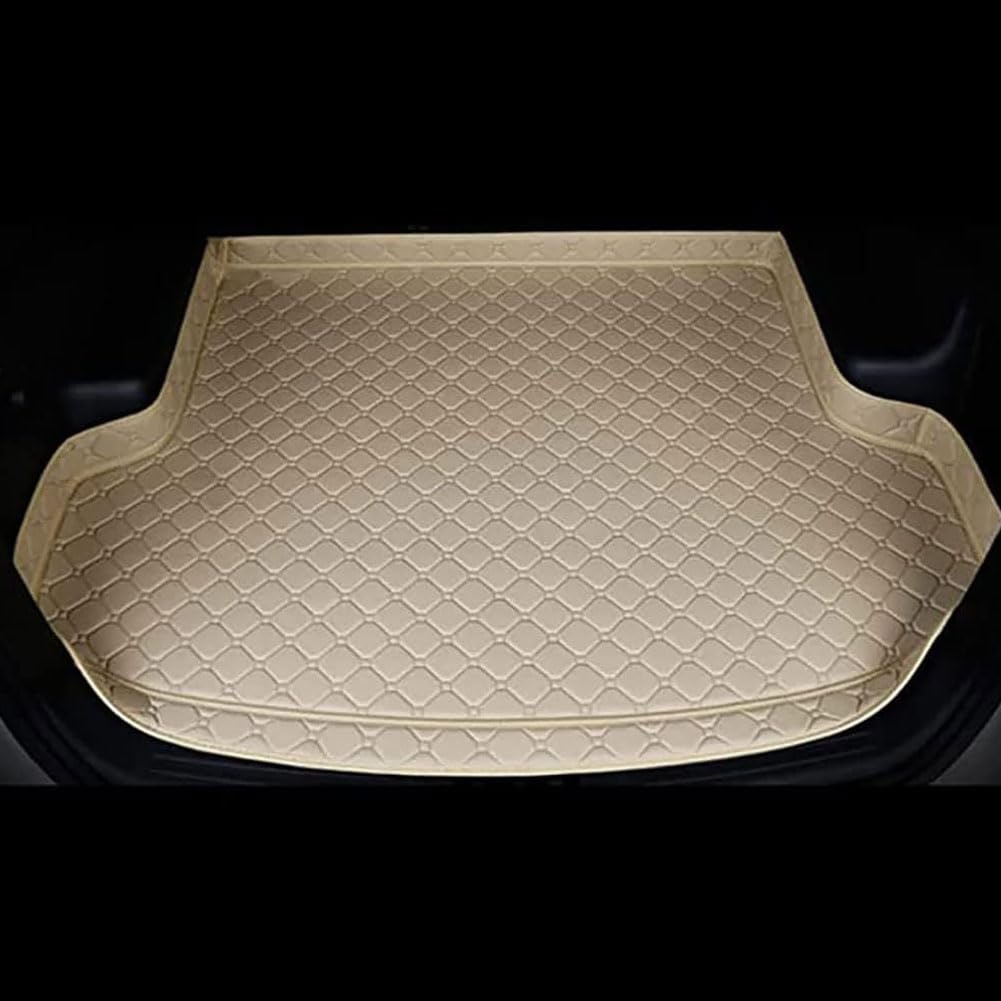 Auto Kofferraumwanne für Jaguar I-PACE 2018-2022, Leder Kofferraummatten Wasserdicht Kofferraum Schutzmatte Teppich Innenmatte Zubehör,A/Beige von Kadue