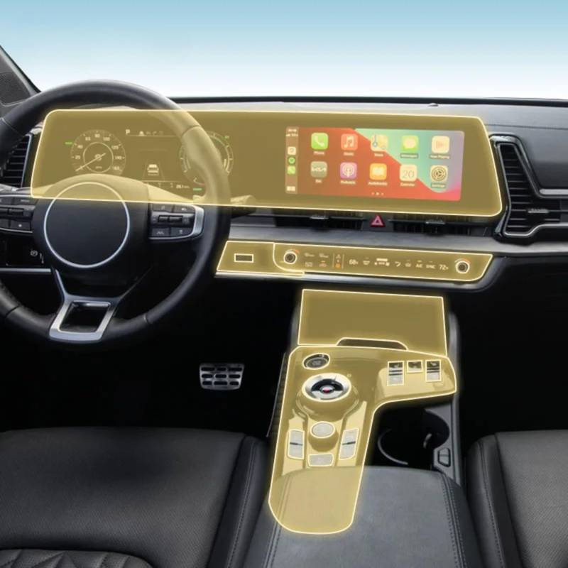 Auto Innenfolie Armaturenbrett Piano Board Shift Mittelkonsole Anti-Scratch Transparent TPU Schutzfolie für KIA Sportage NQ5 Schaltgetriebe 2021-2024 (Stil G) von Kaecad