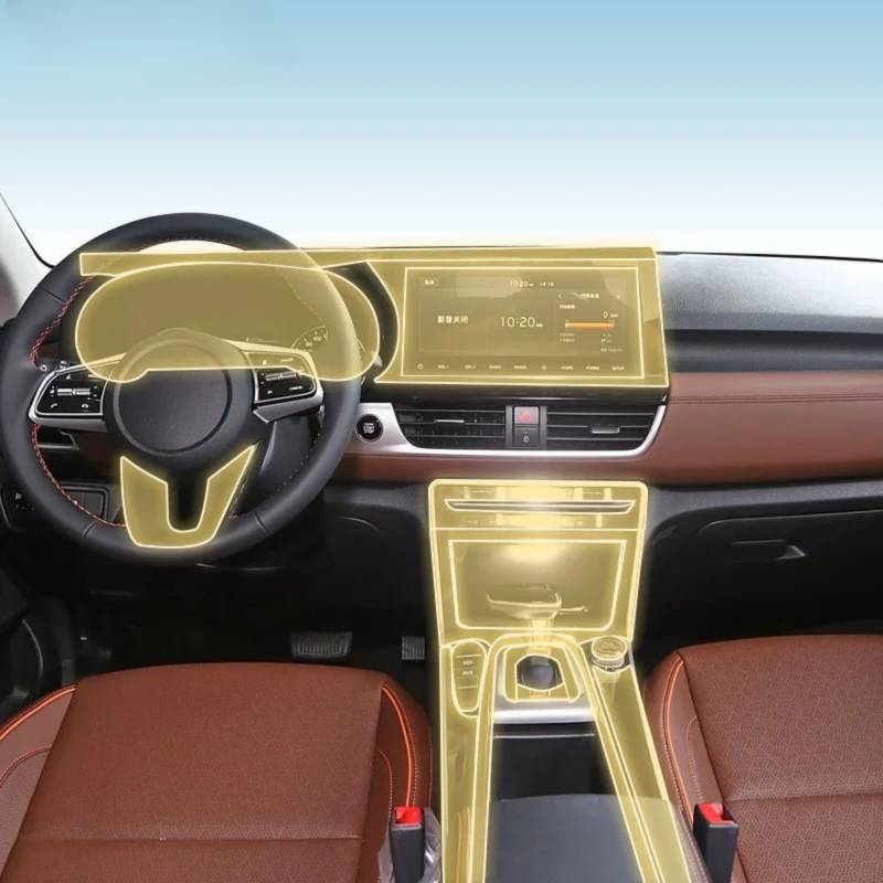 Car Interior Film Dashboard Piano Board Shift Center Console Anti-Scratch Transparent TPU Protection Film, for KIA KX3 2020-2024 (GPS Navigation Film) von Kaecad
