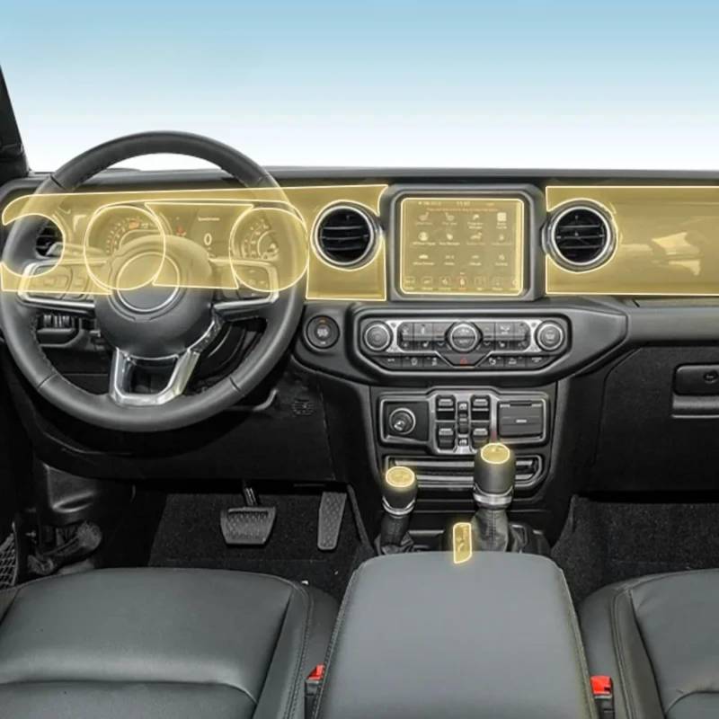 Kaecad Auto Innenfolie Armaturenbrett Piano Board Shift Mittelkonsole Anti-Scratch Transparent TPU Schutzfolie für Jeep Wrangler Rubicon 2022-2023 (Stil für Linkslenker) von Kaecad
