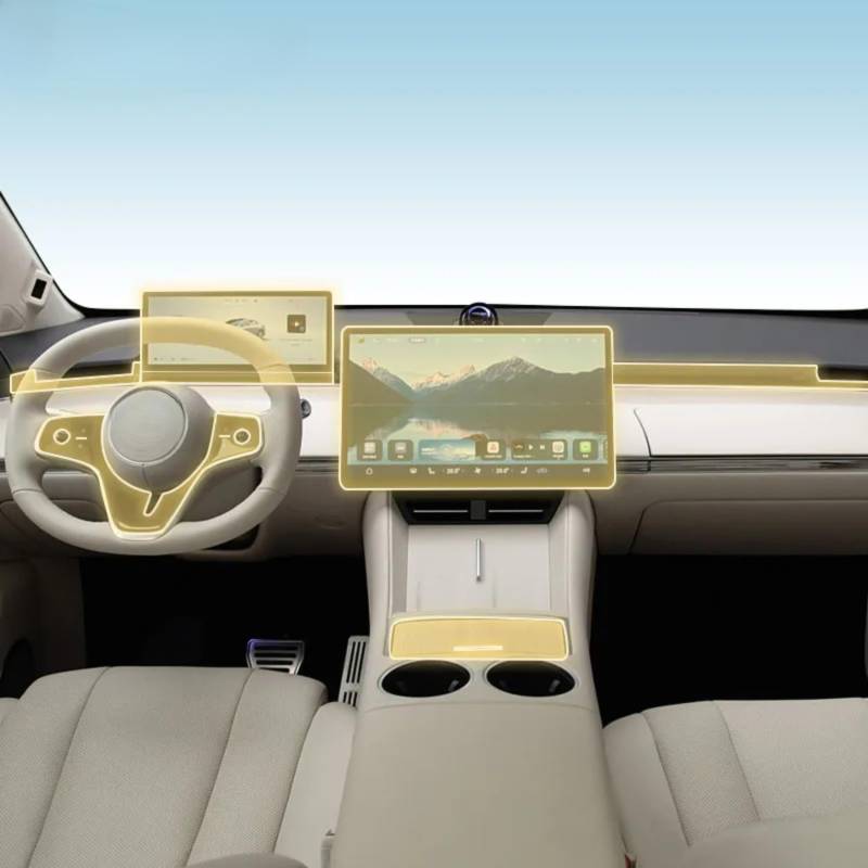 Kaecad Auto Innenfolie Armaturenbrett Piano Board Shift Mittelkonsole Anti-Scratch Transparent TPU Schutzfolie für LUXEED R7 23-2025 (GPS Navigationsfilm) von Kaecad