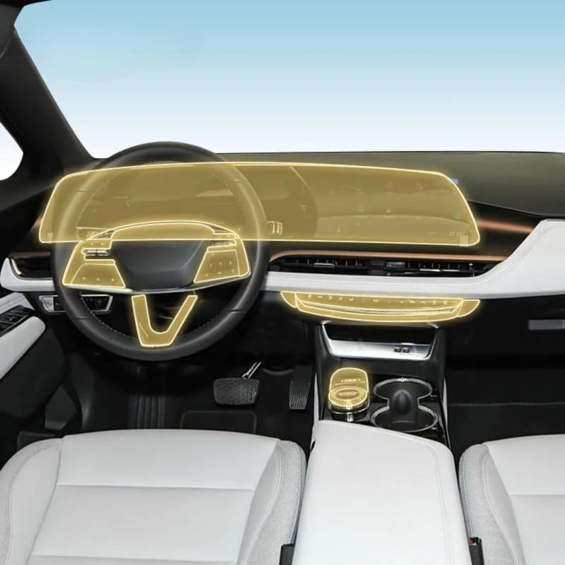 Kaecad Car Interior Film Dashboard Piano Board Shift Center Console Anti-Scratch Transparent TPU Protection Film, for Cadillac GT4 2023-2024 (Style for RHD) von Kaecad
