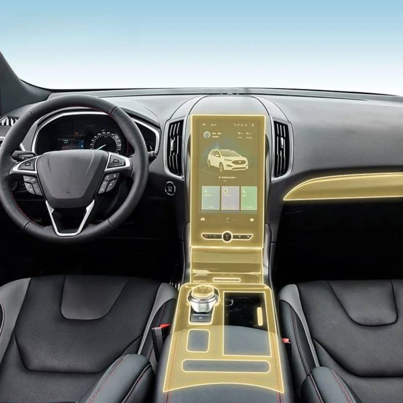 Kaecad Car Interior Film Dashboard Piano Board Shift Center Console Anti-Scratch Transparent TPU Protection Film, for Ford Edge stline 2019-2023 (GPS Navigation Film) von Kaecad