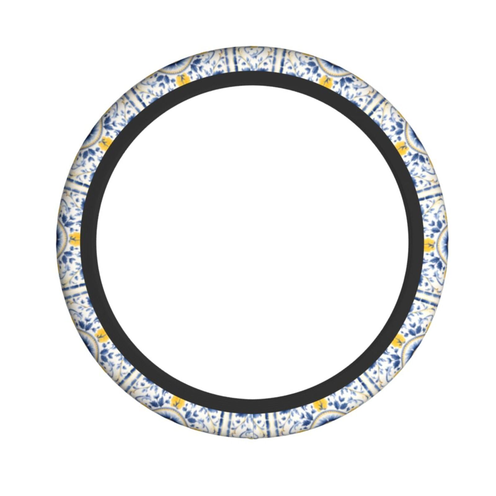 Lenkradbezug aus Neopren, Ethno-Stil, Tribe, blau, Universal-Lenkradbezug, passend für 38,1 cm (15 Zoll) große Autos, SUVs, Vans, rutschfester Auto-Lkw-Schutz von Kaifanee