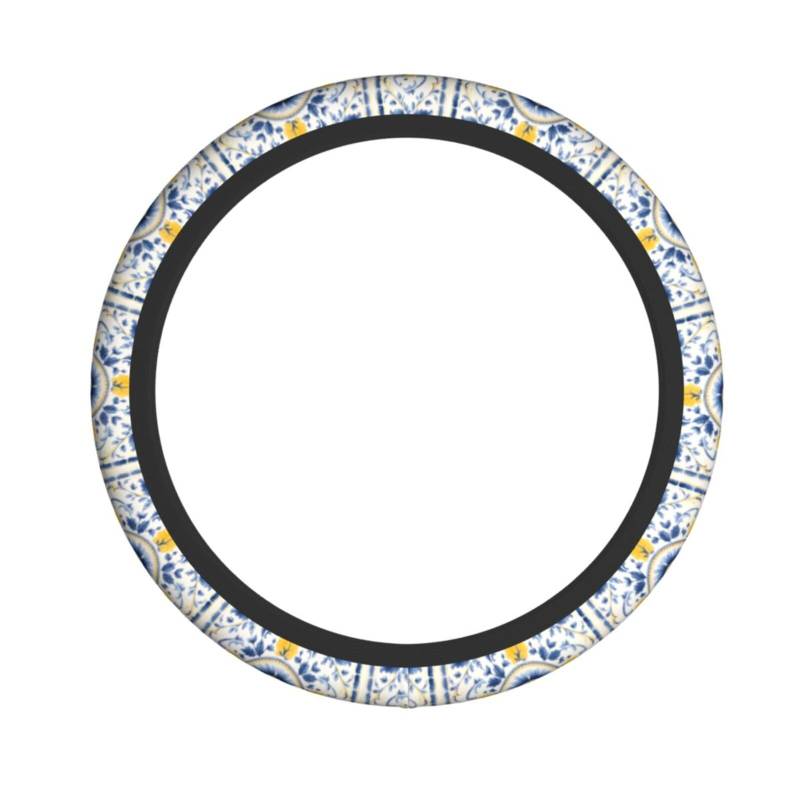 Lenkradbezug aus Neopren, Ethno-Stil, Tribe, blau, Universal-Lenkradbezug, passend für 38,1 cm (15 Zoll) große Autos, SUVs, Vans, rutschfester Auto-Lkw-Schutz von Kaifanee
